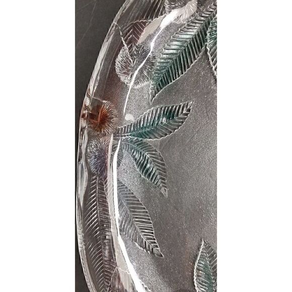 Luminarc France Arcoroc Chestnuts Relief Embossed Oval Glass Tray Plate Dish - Picture 4 of 4